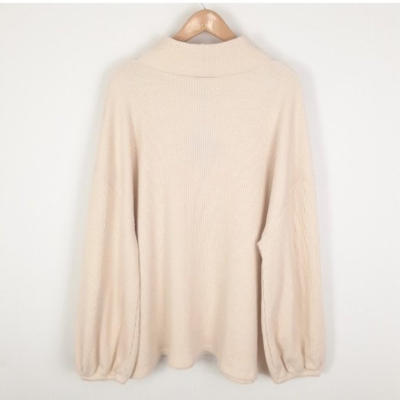 Ava & Viv Cream Thermal Long Sleeve Turtleneck Pullover Top Sz 1X - Picture 4 of 8